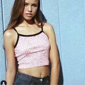 Pink Leopard Print camisole cami Tank Top crop